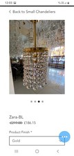 Bohemian gold finish glass crystal 'Zara' chandelier