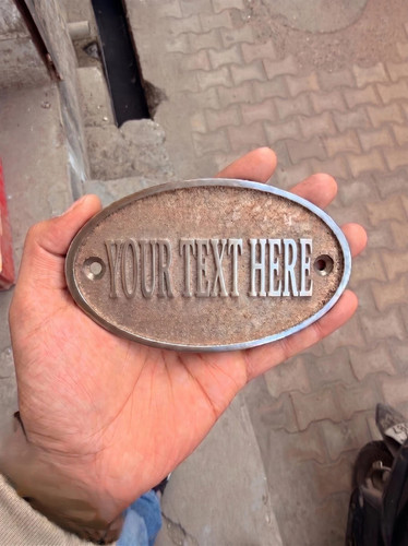 Solid brass door - solid, sign