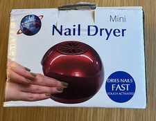 Nail Polish Dryer Fan Pressure Plate Activated Red With Box Never Used Portable