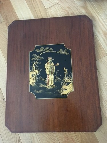 Oriental print mahogany - 6,