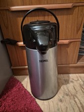 Thermos Push Button Pump Pot 1.9L Stainless Steel Airpot Flask for Hot Drinks