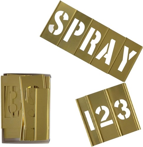 Inch brass stencil set - brass,