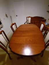 Extending Dining Table and 6 Chairs - Polished Cherry 