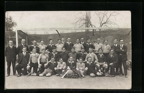 Postcard showing team - a,