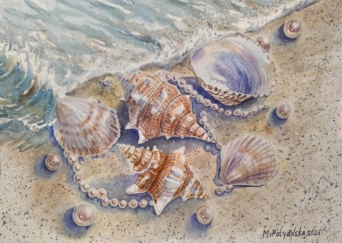 Hyperrealism seashell pearls - hyperrealism,