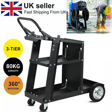 Welding Cart 3 Tier Trolley Chains Plasma Cutter Mig Arc Tig Welder 80kg Storage