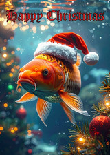 KOI CARP CHRISTMAS CARD WITH