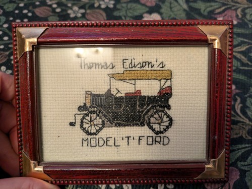 Vintage framed needlework - vintage,
