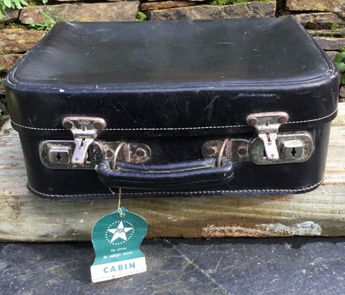 Vintage small black suitcase - black,