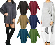 Ladies Women Plain Batwing Oversized Long Sleeve Baggy Sweater Jumper Top 