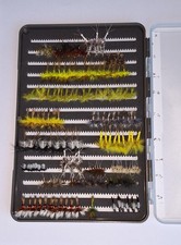 Fulling Mill Large Fly Box + a large assortment of 100+ River Flies. 