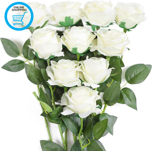 Rose artificial silk - silk, white