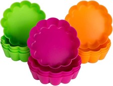 Tart Tins Mini Quiche Dishes Silicone Tart Mould 12 Pcs 3 Inch Non-Stick Round