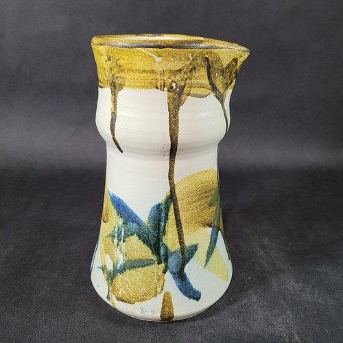 Signed studio art pottery vase - art,
