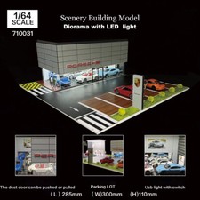 Diorama 1/64 Car Garage Model LED Lighting Parking Lot Scene Display Model Toy