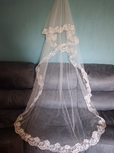Ivory wedding veil - 2, tier