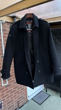 SUPERDRY MEN BLACK PEA COAT