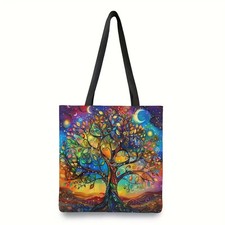 Tree Of Life Multicolour Vibrant Boho Multi-Use Side Bag Shoulder Tote Bag