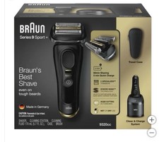Braun Series 9 Sport+ Shaver with Cleaning, Charging Station & TravelCase 9320cc