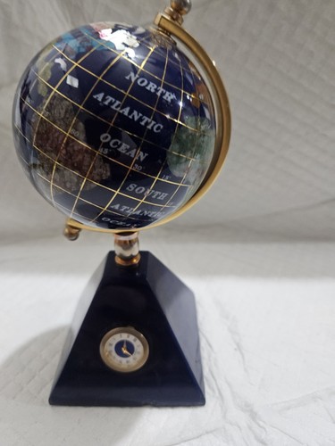 World globe inlaid blue - 7",