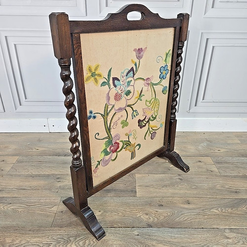 Antique firescreen embroidered - antique,