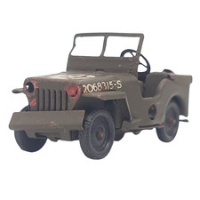 Triang Minic Clockwork Tinplate Military Jeep 1950s – No Key Untested 7.5cm