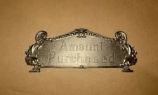 National Brass Cash Register Cast Nickel 313 Reproduction Top Sign, & Repro Keys