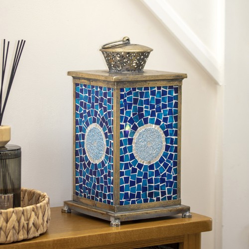 Blue moroccan mosaic glass - blue,