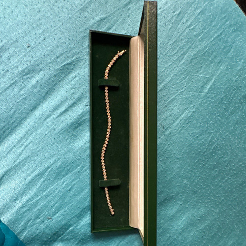 9ct gold tennis bracelet with - gold,