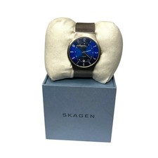 Skagen Sundby Titanium Mesh Watch 233XLTTN Blue Date Working Boxed