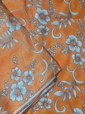 Hibiscus surf fabric orange and white  fabric 10.5mts  VW campervan curtains