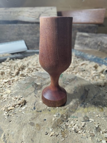 Hand turned small goblet vase