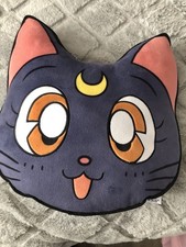 Sailor Moon Luna Cat Cushion Plush Soft Toy With Tags 13.5 X 12 Inches