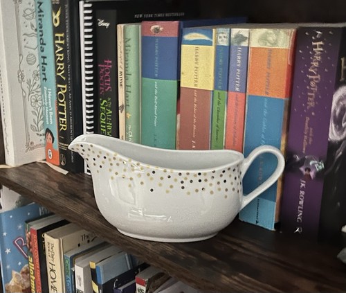 Gold spotty ceramic gravy