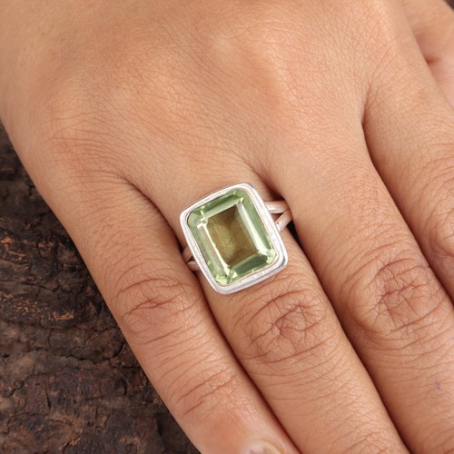 Green amethyst gemstone - green, 925