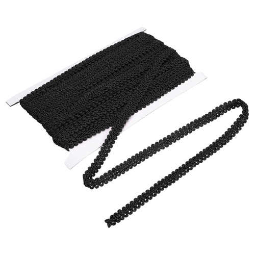 Black gimp braid trim - black,