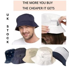 Sun Hat Bucket Mens Ladies Unisex Cotton Fishing Beach Summer Adults Festival 