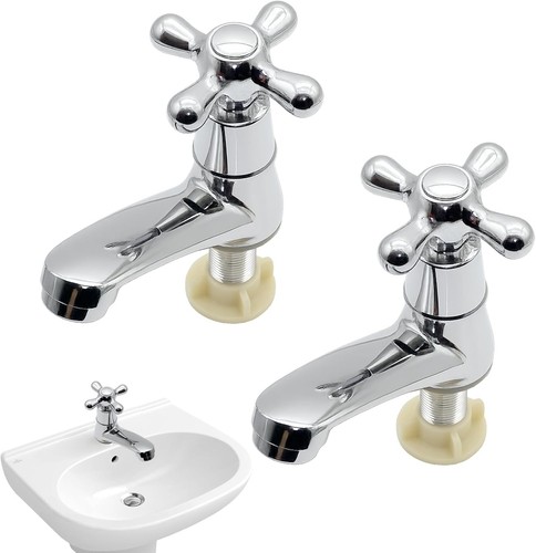 Traditional basin taps pair - taps,