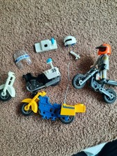 Playmobil Motorcross Dirt Bike and figure plus motor bike spare parts