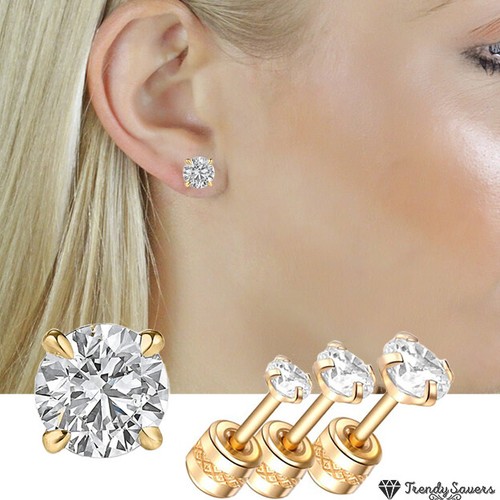 14k yellow gold screwback - yellow,