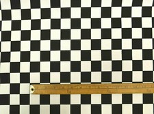 Black and White 100% Cotton Drill Chefs Check 58" Wide Fabric Mtex MD843 CHEF