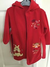 disney red winnie the pooh/tigger boys/girls/unisex 12-18 months dressing gown