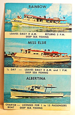 Three deep sea fishing boats Clearwater fl Owners Doris & Harold Hayes Postcard