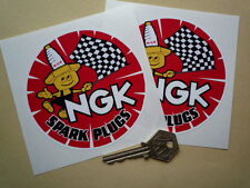 NGK Spark Plugs 4" Pr Round Sticker Honda Z600 Beat Toyota Race Car Racing Bike