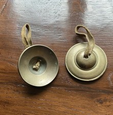 Vintage large cast bronze Tingsha Bells Finger Cymbals Zills Tibetan