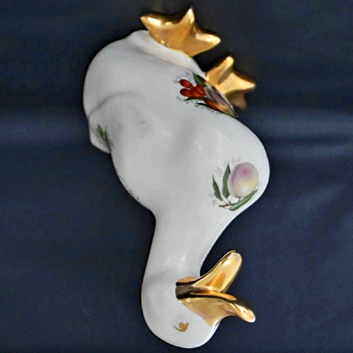 Porcelain duck figurine fruit - figurine,