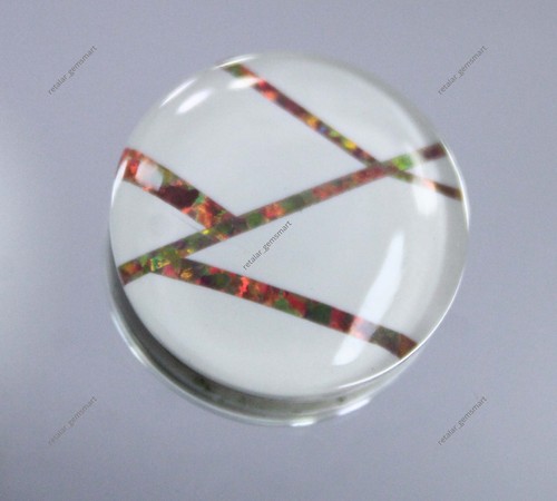 Fire opal doublet - ct,