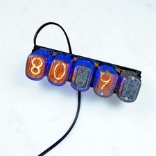 Vintage Nixie Tube Clock with Power Supply – 5 Tube Display – Retro Digital Cloc