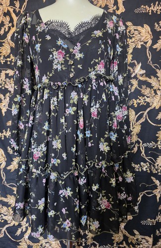 Boohoo black floral lace high - floral,