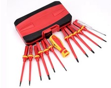 13PC Screwdriver Electricians Set VDE + Tester 1000v Fully Insulated Magnetic